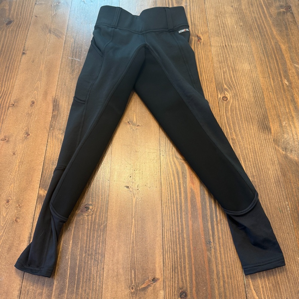Kerrits BREECHES Ladies Black Size XS FULLSEAT Pull-on Side Pockets‎ NEW